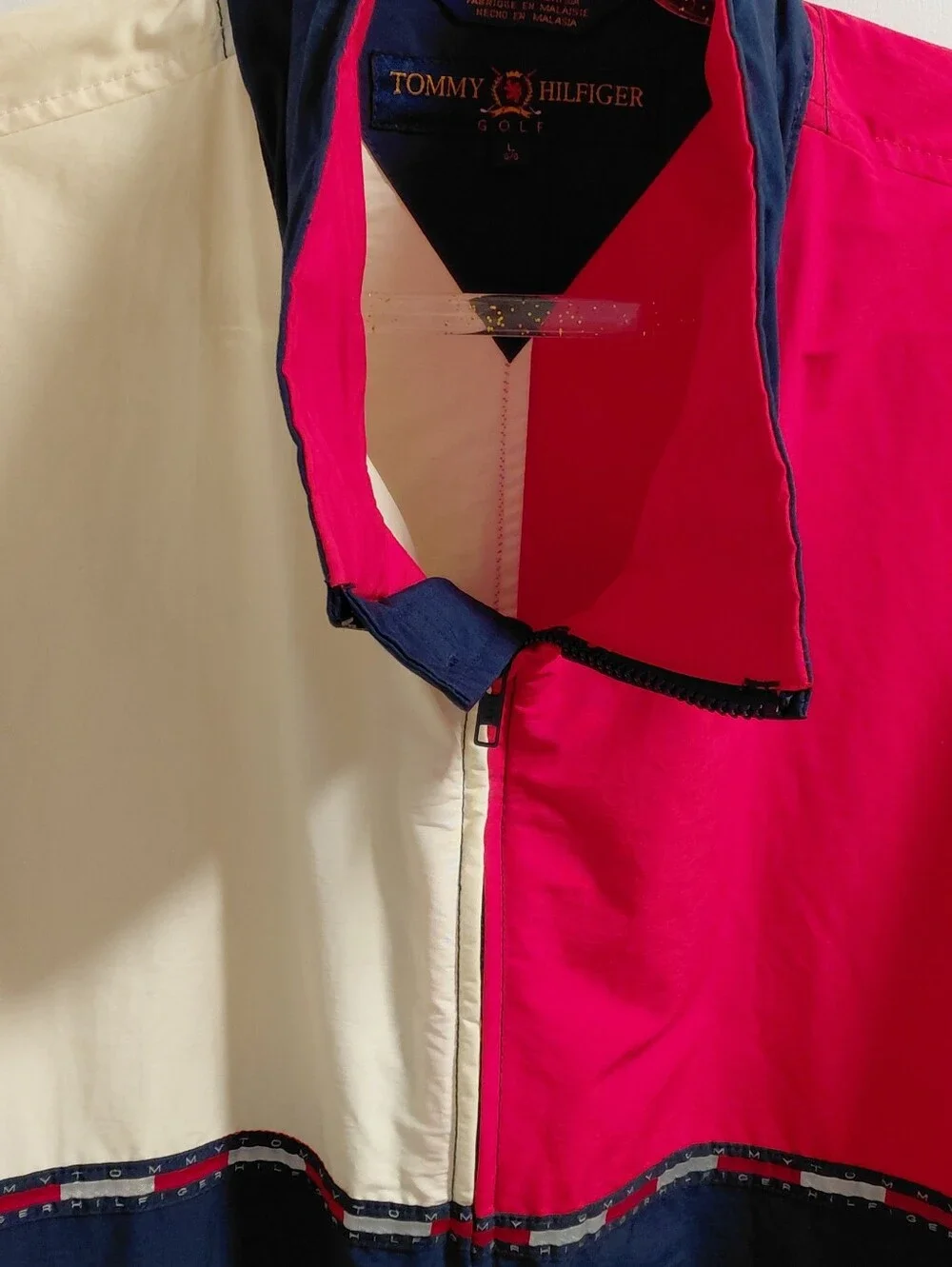 Tommy Hilfiger Colorblock Lightweight Golf Jacket in Red, Navy, Cream